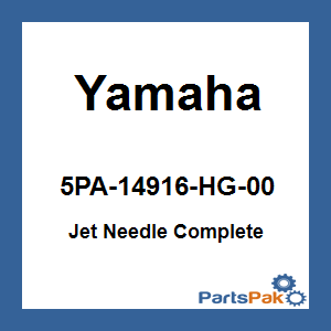 Yamaha 5PA-14916-HG-00 Jet Needle Complete; 5PA14916HG00
