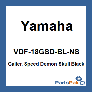 Yamaha VDF-18GSD-BL-NS Gaiter, Speed Demon Skull Black; VDF18GSDBLNS