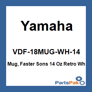 Yamaha VDF-18MUG-WH-14 Mug, Faster Sons 14 Oz Retro Wh; VDF18MUGWH14