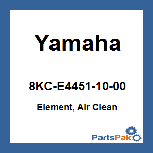 Yamaha 8KC-E4451-10-00 Element, Air Clean; 8KCE44511000