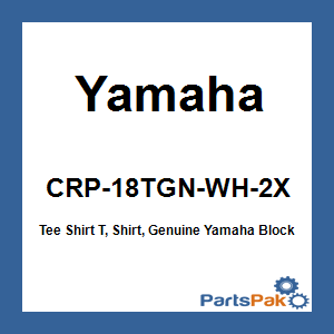 Yamaha CRP-18TGN-WH-2X Tee Shirt T-Shirt, Genuine Yamaha Block White; CRP18TGNWH2X