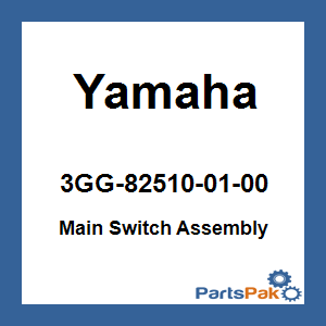 Yamaha 3GG-82510-01-00 Main Switch Assembly; 3GG825100100