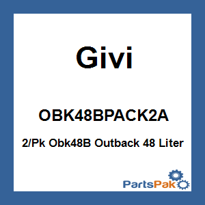 Givi OBK48BPACK2A; 2-Pack Obk48B Outback 48 Liter Side Cases Black (L&R)