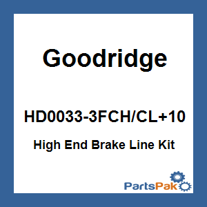 Goodridge HD0033-3FCH/CL+10; High End Brake Line Kit Touring Non-Abs +10