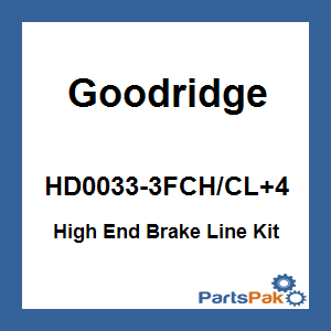 Goodridge HD0033-3FCH/CL+4; High End Brake Line Kit Touring Non-Abs +4