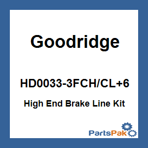 Goodridge HD0033-3FCH/CL+6; High End Brake Line Kit Touring Non-Abs +6