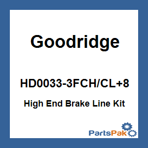 Goodridge HD0033-3FCH/CL+8; High End Brake Line Kit Touring Non-Abs +8