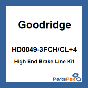 Goodridge HD0049-3FCH/CL+4; High End Brake Line Kit Touring Non-Abs +4
