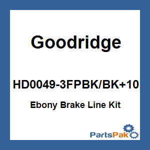 Goodridge HD0049-3FPBK/BK+10; Ebony Brake Line Kit Touring Tri-Front +10