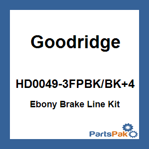 Goodridge HD0049-3FPBK/BK+4; Ebony Brake Line Kit Touring Tri-Front +4