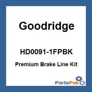 Goodridge HD0091-1FPBK; Premium Brake Line Kit Touring Abs Black