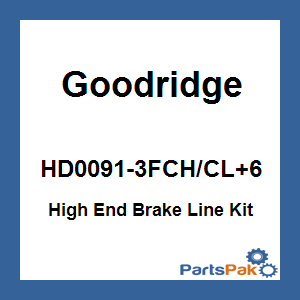 Goodridge HD0091-3FCH/CL+6; High End Brake Line Kit Touring Non-Abs +6