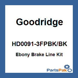 Goodridge HD0091-3FPBK/BK; Ebony Brake Line Kit Touring Tri-Front