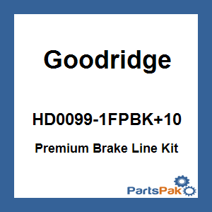 Goodridge HD0099-1FPBK+10; Premium Brake Line Kit Touring Abs Black +10