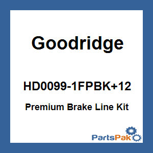 Goodridge HD0099-1FPBK+12; Premium Brake Line Kit Touring Abs Black +12