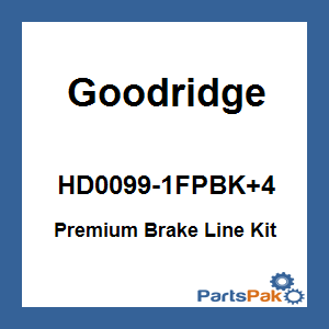 Goodridge HD0099-1FPBK+4; Premium Brake Line Kit Touring Abs Black +4