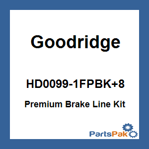 Goodridge HD0099-1FPBK+8; Premium Brake Line Kit Touring Abs Black +8