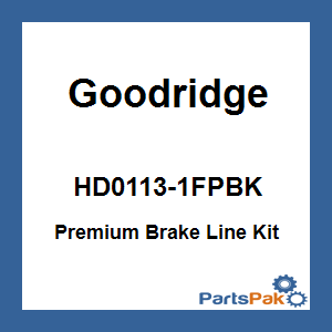 Goodridge HD0113-1FPBK; Premium Brake Line Kit Softail Abs Front Black