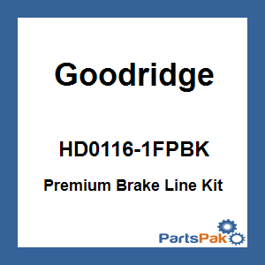 Goodridge HD0116-1FPBK; Premium Brake Line Kit Softail Abs Front Black