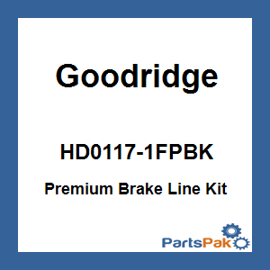 Goodridge HD0117-1FPBK; Premium Brake Line Kit Softail Abs Front Black