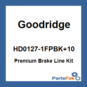Goodridge HD0127-1FPBK+10; Premium Brake Line Kit Touring Abs Black +10