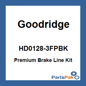 Goodridge HD0128-3FPBK; Premium Brake Line Kit Touring Non-Abs Black