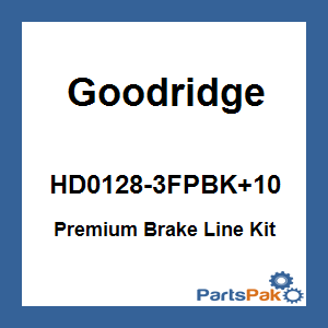 Goodridge HD0128-3FPBK+10; Premium Brake Line Kit Touring Non-Abs Black +10