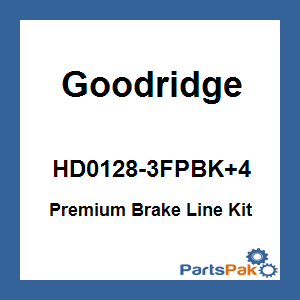 Goodridge HD0128-3FPBK+4; Premium Brake Line Kit Touring Non-Abs Black +4