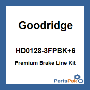 Goodridge HD0128-3FPBK+6; Premium Brake Line Kit Touring Non-Abs Black +6