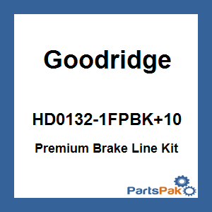 Goodridge HD0132-1FPBK+10; Premium Brake Line Kit Touring Abs Black +10