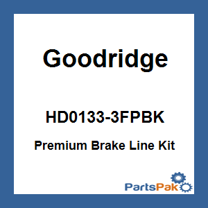 Goodridge HD0133-3FPBK; Premium Brake Line Kit Touring Non-Abs Black