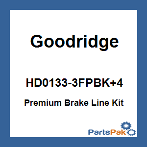 Goodridge HD0133-3FPBK+4; Premium Brake Line Kit Touring Non-Abs Black +4