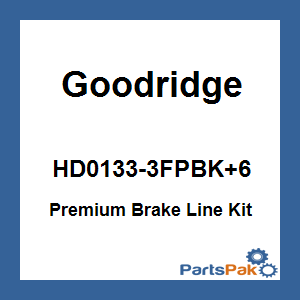 Goodridge HD0133-3FPBK+6; Premium Brake Line Kit Touring Non-Abs Black +6