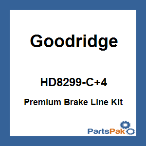 Goodridge HD8299-C+4; Premium Brake Line Kit Touring Abs Clear +4
