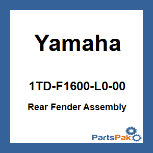 Yamaha 1TD-F1600-L0-00 Rear Fender Assembly; 1TDF1600L000