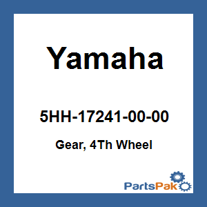 Yamaha 5HH-17241-00-00 Gear, 4th Wheel; 5HH172410000
