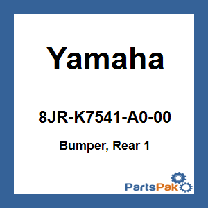 Yamaha 8JR-K7541-A0-00 Bumper, Rear 1; 8JRK7541A000