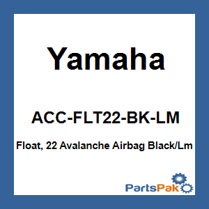 Yamaha ACC-FLT22-BK-LM Float, 22 Avalanche Airbag Black/Lime; ACCFLT22BKLM