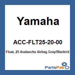 Yamaha ACC-FLT25-20-00 Float, 25 Avalanche Airbag Gray/Black/rd; ACCFLT252000
