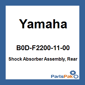 Yamaha B0D-F2200-11-00 Shock Absorber Assembly, Rear; B0DF22001100