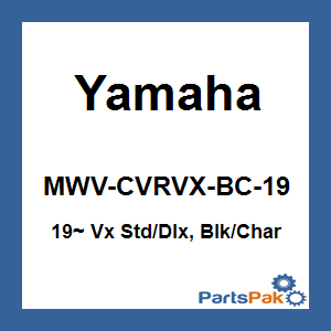Yamaha MWV-CVRVX-BC-19 Cover, 2019 and newer Vx Standard/Deluxe, Black/Charcoal Waverunner PWC Personal Watercraft Jetski; MWVCVRVXBC19