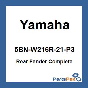 Yamaha 5BN-W216R-21-P3 Rear Fender Complete; 5BNW216R21P3