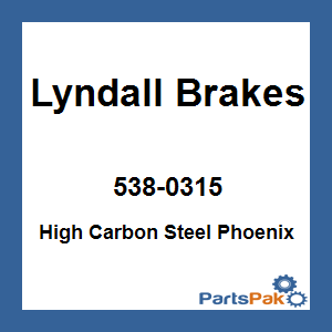 Lyndall Brakes 538-0315; High Carbon Steel Phoenix Front Rotor Black