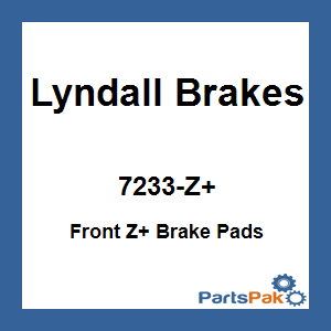 Lyndall Brakes 7233-Z+; Front Z+ Brake Pads