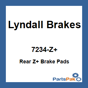 Lyndall Brakes 7234-Z+; Rear Z+ Brake Pads