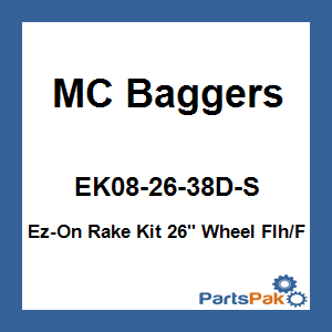 MC Baggers EK08-26-38D-S; Steel Kore Rake Kit 26-inch Lt 98-08 Silver