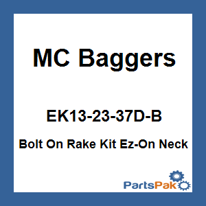 MC Baggers EK13-23-37D-B; Steel Kore Rake Kit 23-inch Wheel
