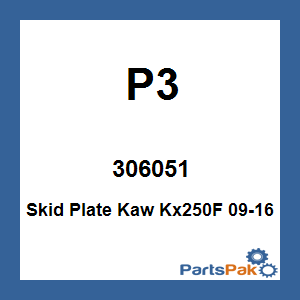P3 306051; Skid Plate Kawasaki Kx250F 09-16