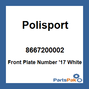 Polisport 8667200002; Front Plate Number '17 White