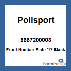 Polisport 8667200003; Front Number Plate '17 Black